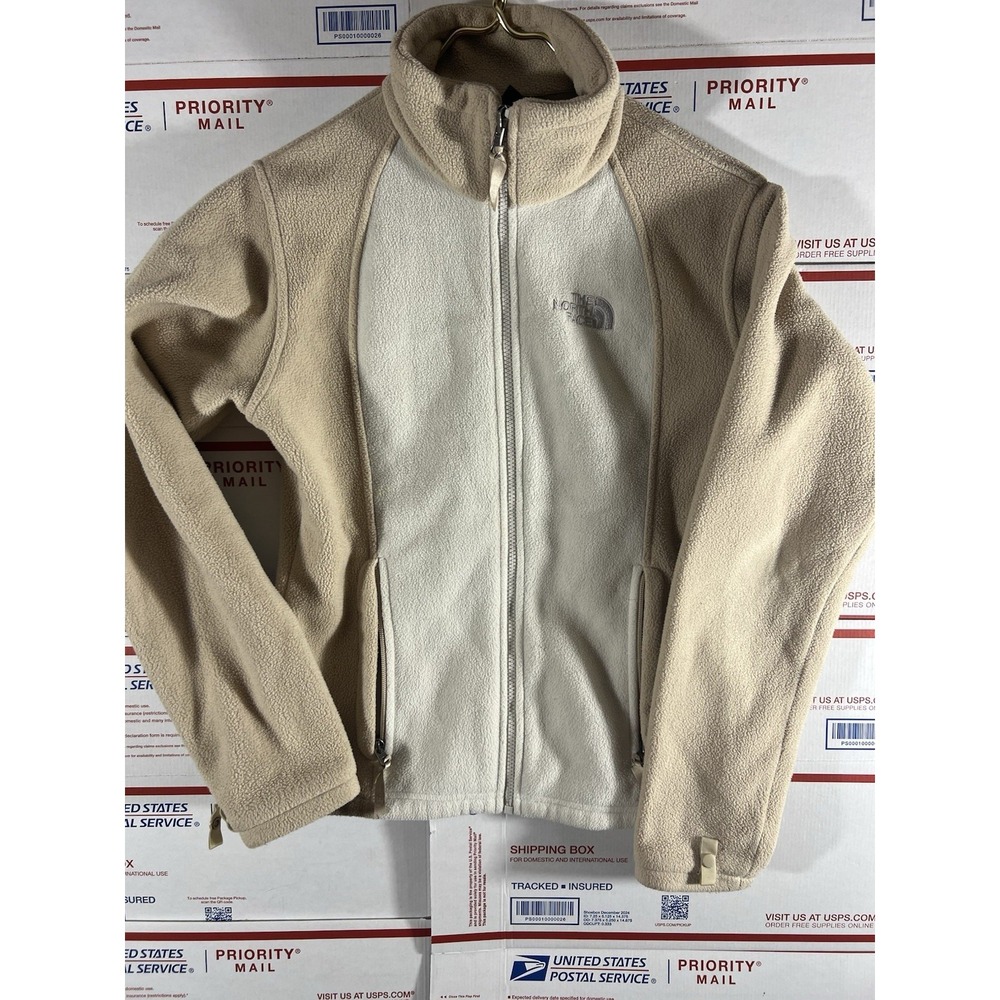 The North Face Women's‎ Khumbu Fleece Jacket Gray Tan White Coat